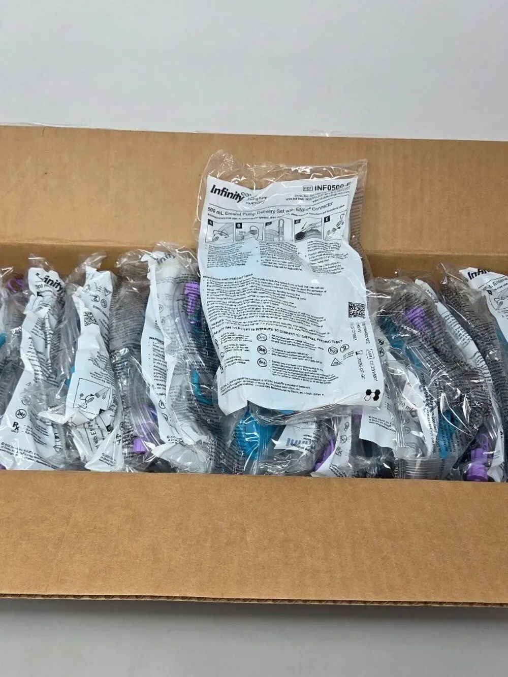 MOOG ZEVEX ENTERALITE INFINITY 500ML FEEDING BAG DELIVERY SET INF0500-E 30 UNITS